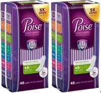 2x48Ct POISE DAILY LINERS REGULAR LENGTH