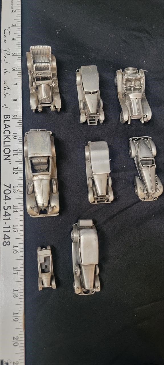 8 Danbury Mint Pewter Cars #3
