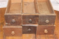 Vintage narrow wooden drawers