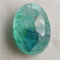 CERT 9.90 Ct Faceted African Hue Enhanced Emerald,