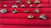 Collection of 15 costume jewelry rings