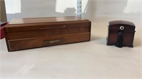 Two wooden jewelry boxes