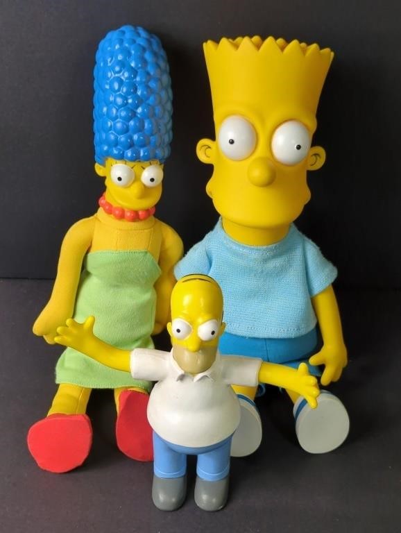 Simpsons Plush Figures x 3 Homer Marge Bart
