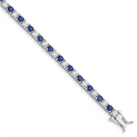 Sterling Silver- Rhodium-plated Blue   Bracelet