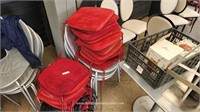 25 red seat cushions