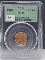 1928 $2.50 Gold Indian PCGS MS 61