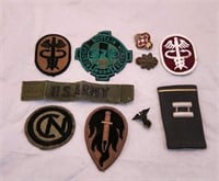 Vintage military patches and pins