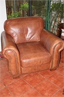 Nice overstuffed leather sitting chair