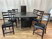 Ashley High Top Dining Table w/6 Chairs, Leaf