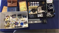 Costume Jewelry, Pins, Empty Boxes, Earrings,