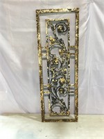 Wrought Iron Salvage, Floral Design, 40” x 14”