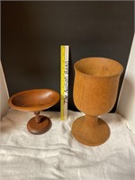 Wood vase and candy dish