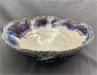 Large Milk White Blue Purple glazed bowl. $589