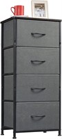 Somdot 4-Drawer Dresser, Charcoal/Walnut