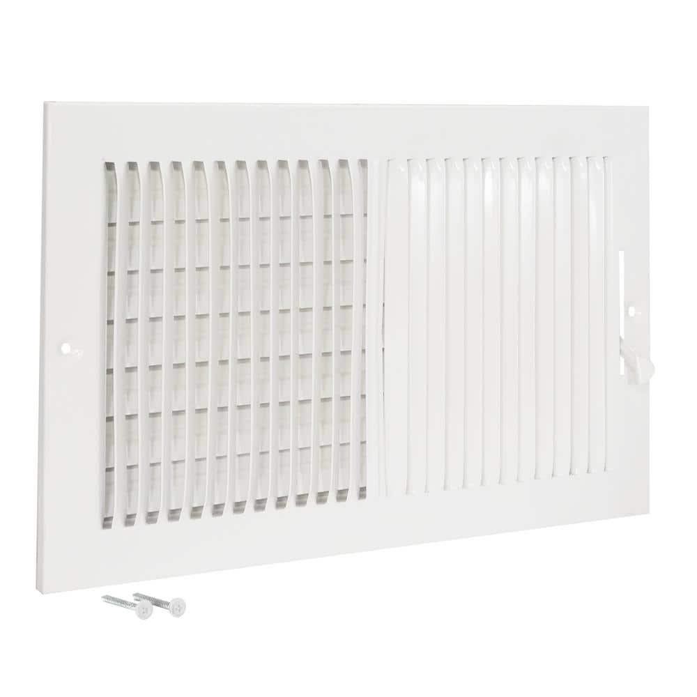 $11  14x8 2-Way Steel Wall/Ceiling Register, White