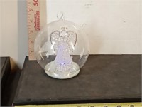 blown glass light - up angel ball ornament