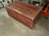 Antique Wooden Trunk Tool Chest