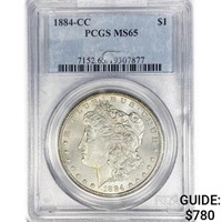 1884-CC Morgan Silver Dollar PCGS MS65