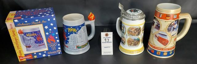 4 Budweiser Beer Steins