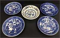 Lot petites vaisselles bleues vintage dont Kakusa