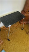 Vintage Mid Century  Rolling metal bar cart