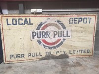 Original Purr Pull local depot sign 6 X 3 ft