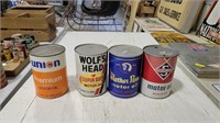 Union 76, Skelly, Wolf Head, Qt oil cans