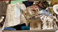 Box lot of vintage ladies apparel, accessories,