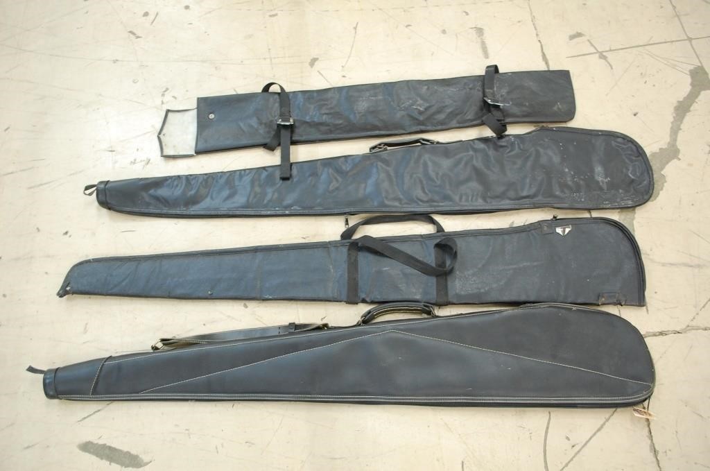 Black Leather Soft Shotgun Cases- 4 Total