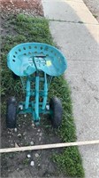 Tractor seat garden cart