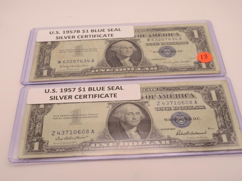 U.S $1 Blue Seal Silver Certificates 1957 / 1957 B