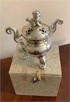 Chinese Silver Plated Incence Burner - In box