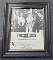 Framed Ponderosa Ranch Advertising