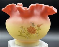 Fenton Burmese Hp Ruffle Vase Inspired By Mary