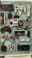 Evolution of game controllers large canvas poster
