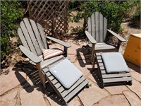 (2) Wood Lounge Chairs