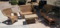 (5) pieces Of Wicker Patio Furniture