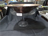 Glass Pie Stand and Decorative Glass Bowl