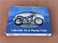 HARLEY DAVIDSON COLLECTIBLE TIN AND PLAYING CARDS