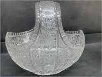 Czech Bohemia Large Cut Crystal Basket