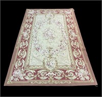 ANTIQUE AUBUSSON NEEDLEPOINT RUG