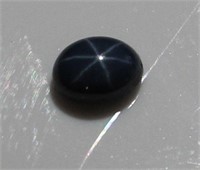 Oval Cabochon Natural Sharp 6 Ray Dark Blue Star