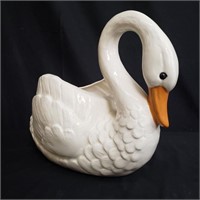 Swan planter vintage ceramic glazed