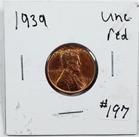 1939  Lincoln Cent   Unc Red
