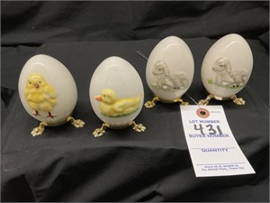 4- Goebel Eggs on a Stand W/ Duck, Chick