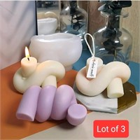 Lot of 3: ESEENS 2 Pack Small Knot Shape Candle Mo