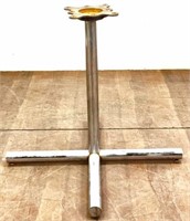 Modern Chrome & Iron Pedestal Table Base