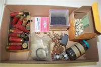 BOX OF SHOTGUN SHELLS, POWDER, &MORE- NO SHIPPING