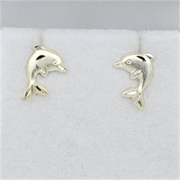 Sterling Silver Dolphin Charm Earrings, retail