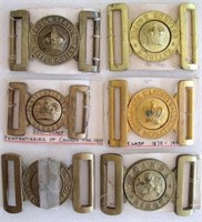 Six early Prisons Services belt buckles